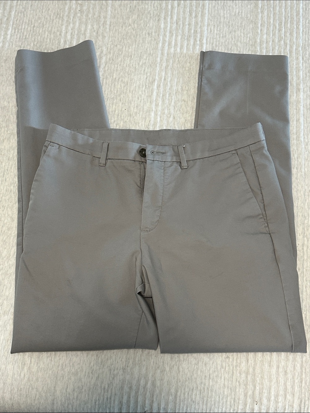 Calvin Klein Men's Gray Straight-Leg khaki grey Chinos 32 x 32